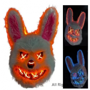 MASCARA CONEJO MALO LUMINOSO LED NEON X 1